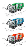 Camión De Basura Eléctrico a Escala 1:18 Con Sonido Y Luz Puertas Abiertas Ruedas De Goma Vehículo De Ingeniería Juguete De Metal Para Coleccionistas - details 8