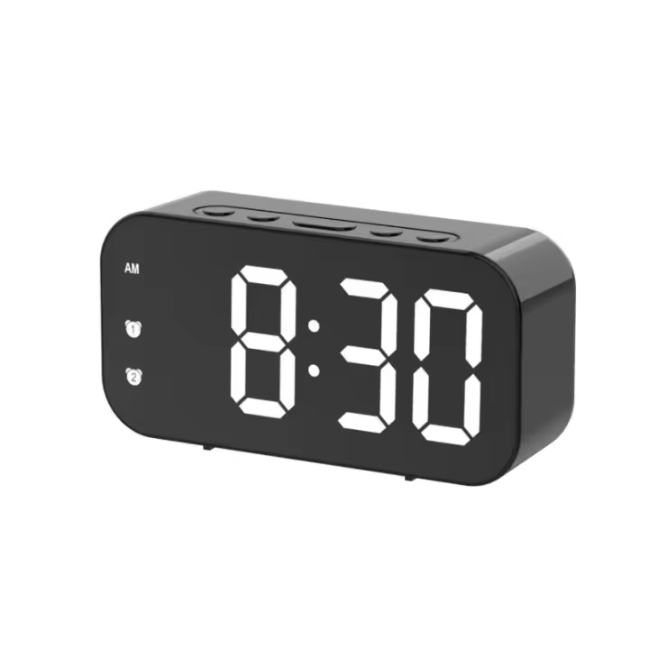 Reloj despertador LED con Control de Voz, Dispositivo electrónico digital con enchufe, alarmas Duales, temperatures, de Mesa Reloj, ajuste de Brillo 12/24H - 1