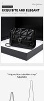 Bolso Bandolera Para Mujer Estilo Retro Cuero PU Cuadros Bordados Lujo Moda Cadena De Hombro Diagonal Transversal - details 0