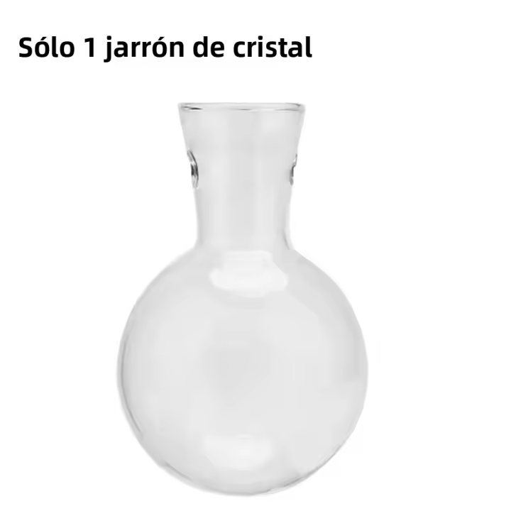 Vaso De Hierro Hidroponía Vintage Jarrón De Flor De Vidrio Con Marco De Madera Para Bonsái Decoración De Escritorio Y Hogar - 1