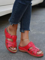 Sandalias De Tobillera Para Mujer 2023 Con Suela Antideslizante Y Plantilla Ortopédica Cremallera Superior De Cuero Genuino Estilo Retro Casual - details 8