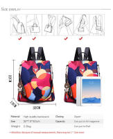 Mochila Multifuncional Antirrobo de Gran Capacidad Estilo Floral Correa de Hombro Arcuada - details 1