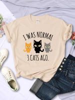 Camiseta De Mujer I Was Normal 3 Cats Ago Estilo Casual Multicolor Cuello Redondo Manga Corta Verano Moda Hip Hop T-Shirt - details 7