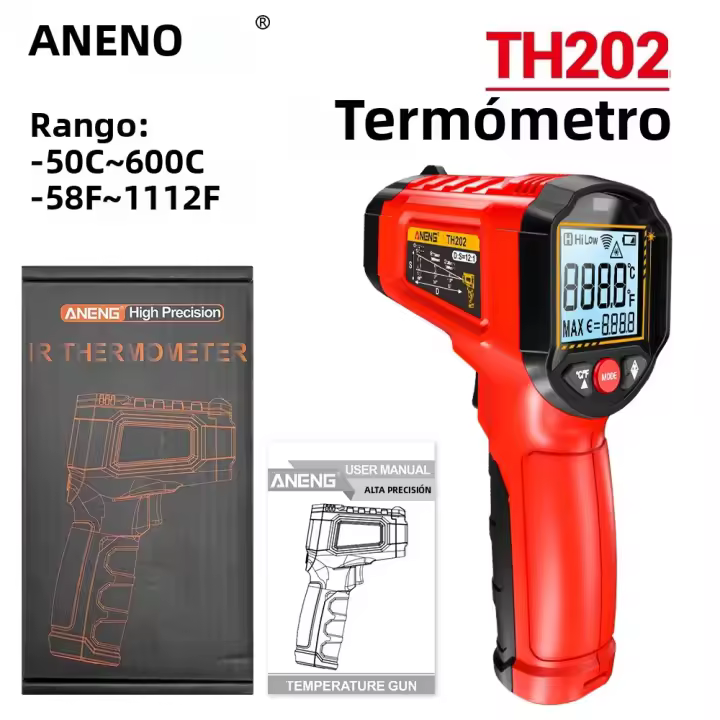 ANENG TH203 Termómetro Infrarrojo Industrial Inteligente Pantalla VA Color Inverso Medición De Temperatura -50~600℃ Herramienta De Prueba - 1