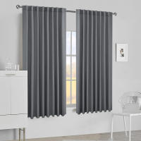 Cortinas Negras Para Sala De Estar Funcionales Y Termoaisentes Listas Para Colocar Diseño Sólido Aislantes De Luz Para Dormitorio - details 12