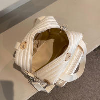 Bolso De Diaper Para Bebé Con Patrón De Oso Y Flores En Algodón Beige Con Cierre De Cremallera Estilo HOBO Bolsa De Equipaje - details 3