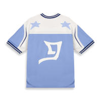 Grimey Camiseta Infamous Deeper V Neck Oversize Light Blue - details 1