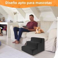 Escaleras Para Perros 3 Pasos Rampas Antideslizantes De Espuma Suave De Alta Densidad Desmontables Para Cama Alta O Sofá Suministros Para Mascotas - details 2