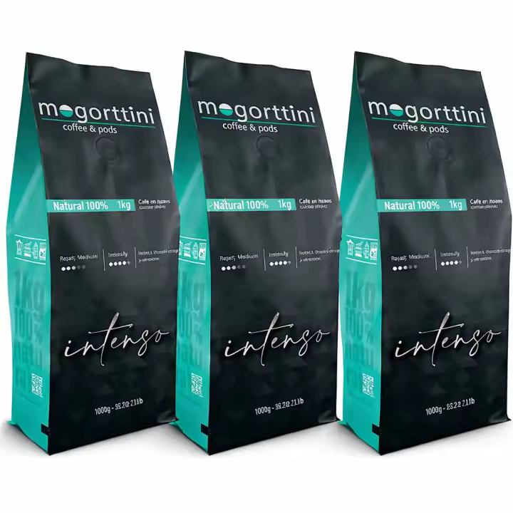 Mogorttini- Pack 3 Kilos Café en grano espresso Intenso natural -Ideal para Profesional, Hostelería y Grandes Consumidores - 1