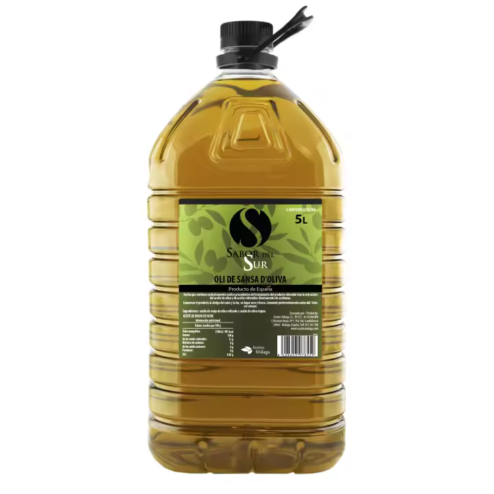 ACEITE ORUJO DE OLIVA SANSA SABOR DEL SUR PET GARRAFA TRANSP. ASA NEGRA 5L - 1