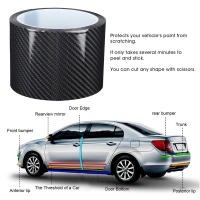 Película Protectora De Fibra De Carbono Negra Para Puertas De Coche Antirayones Adhesivo Accesorio De Coche - details 4