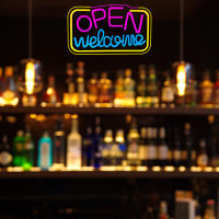 Letra LED De Bienvenida Abierta Signo Neon Para Decoración De Bar Business Tienda Club Suministro USB Material Acrílico - details 2