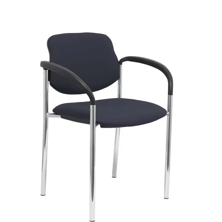 Piqueras Y Crespo Silla Fija Villalgordo Bali Gris Oscuro con Brazos para Oficina y Hogar - 1