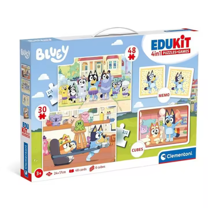 Bluey Edukit 4 en 1 con puzzles y juego de Clementoni 18320 - 1