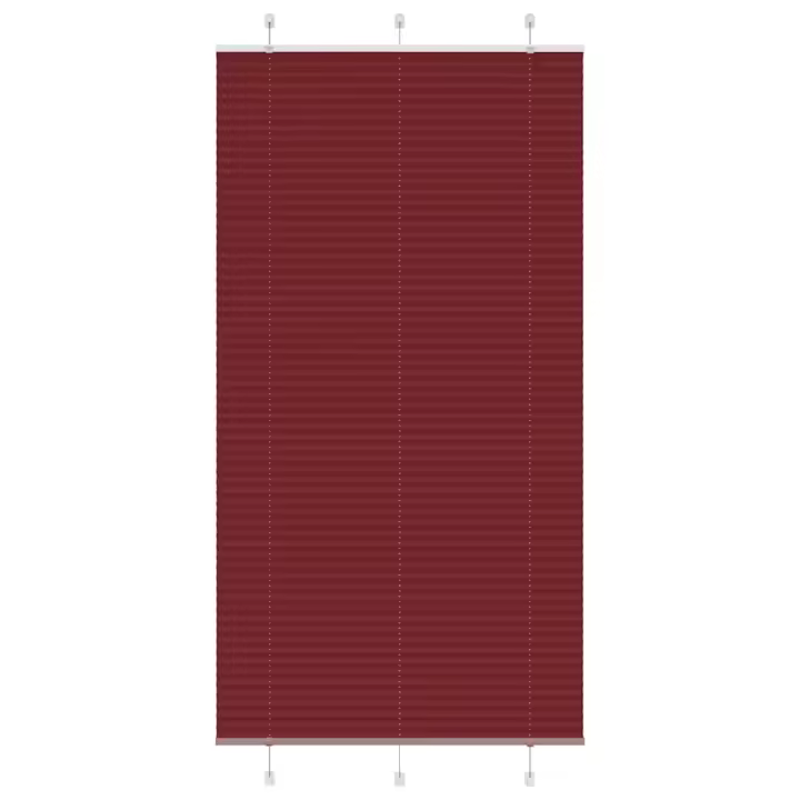 vidaXL Estor Plisado rojo burdeos 80x200 cm Tela Ancho 109,4 cm - 1
