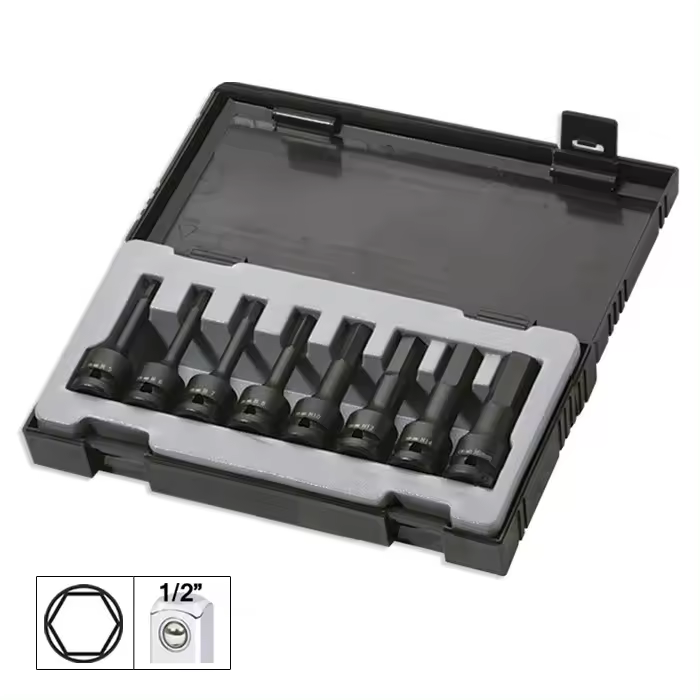 JBM - SET DE 8 PUNTAS DE IMPACTO HEXAGONAL DE 1/2" - 52339 - 1