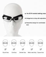 Gafas De Natación Profesionales Para Adultos Anti-bufo Protección UV Impermeables Ajustables Con Lente De Silicona Para Hombres Y Mujeres - details 9