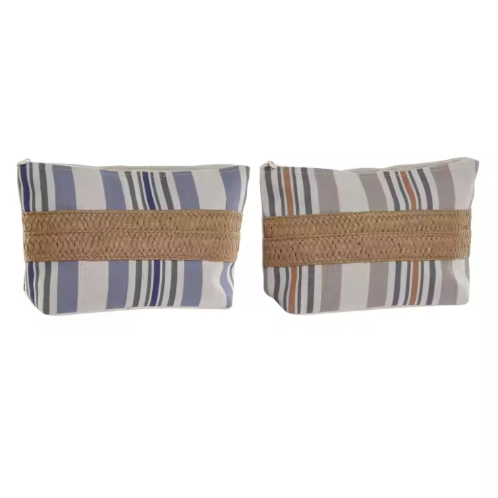 Neceser de Viaje Home ESPRIT Beige Lila 25 x 7 x 15 cm (2 Unidades) - 1