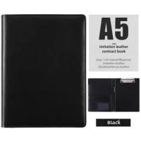 Portafolios De Negocios A5 Para Documentos Con Clip De Metal Organizador De Papelería Para Oficina Estuche De Cuero PU - details 9