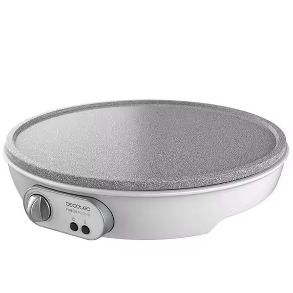 Crepera Cecotec Fun Crepestone 1000W - Placa de Piedra Antiadherente - Rodillo y Espátula Incluidos - 1