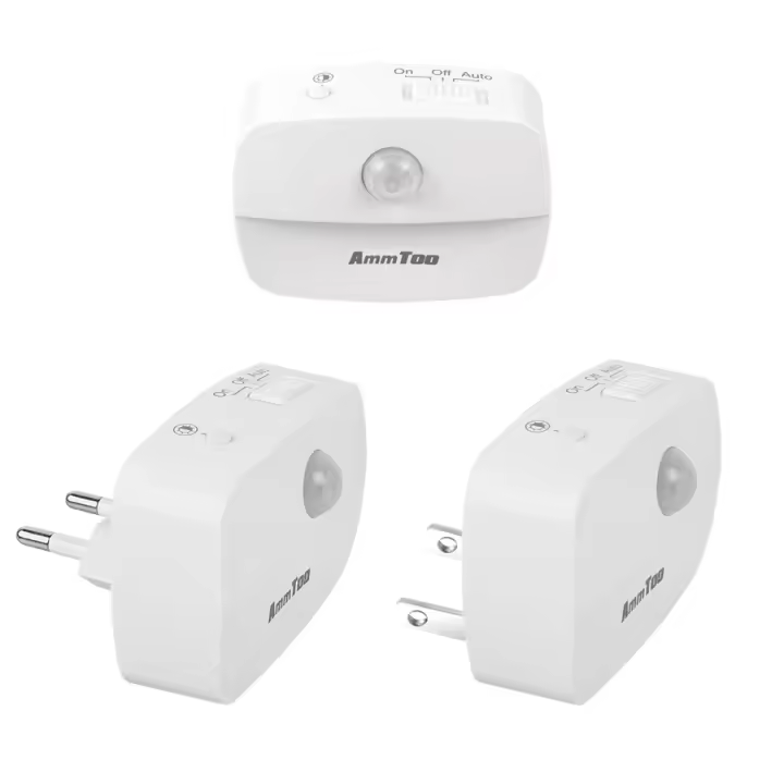Lámpara Nocturna LED Con Sensor De Movimiento PIR Enchufe Europeo Y Estadounidense 110V 220V Baterías AAA Para Dormitorio Baño Pasillo Armario - 1