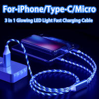 Cable De Carga Rápida 3 En 1 Con Luz LED Para iPhone Samsung Xiaomi Redmi Conectores USB Tipo C Y Micro USB Alta Corriente 3A - details 5