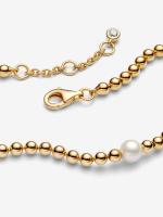Pandora - Pulsera de Perlas cultivadas de Agua Dulce tratadas y cuentas-Baño de Oro de 14K - details 0