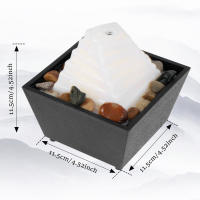 Fuente De Escritorio Pequeña Con Luz Y PIEDRAS USB Relajación Sonora Fuente De Agua De Mesa Decorativa Moderna - details 7