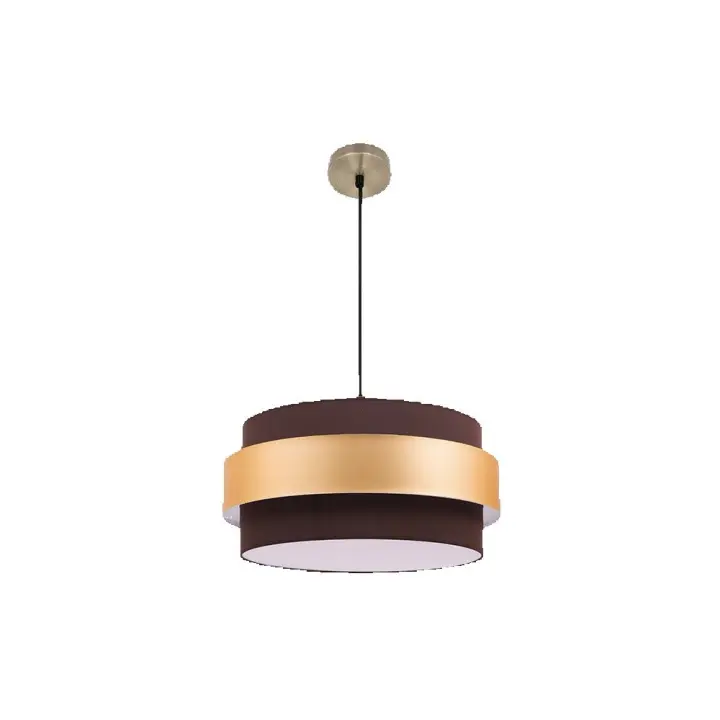 FABRILAMP - Colgante Bremen Cuero/marron-oro 3xe27 Regx50x50 Cm - 1
