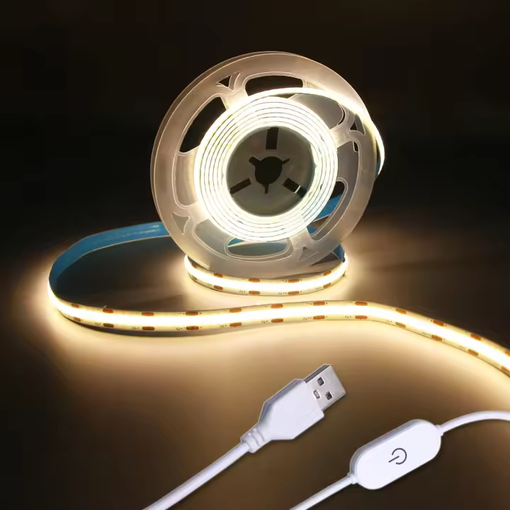 Tira De Luces LED USB 1M-5M 5V 320LEDs/M Sensor Táctil COB Luz Dimmable DIY Para TV Espejo Iluminación Nocturna Cocina Habitación - 1
