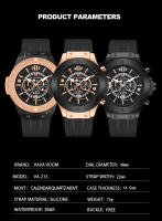 Reloj De Cuarzo Para Hombre De 48mm Con Dial Negro Y Diseño De Agujeros En Blanco Y Negro Estilo Deportivo Resistente Al Choque Y Al Agua - details 10