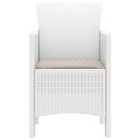 Silla de Jardín vidaXL Juego de 2 Blanco Taupe Ratan Plástico - details 4