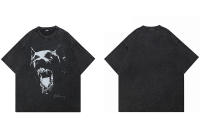 Camiseta De Algodón Unisex Retro Hip Hop Negra Con Gráfico Vintage De Animal Camiseta De Calle Para Hombres Y Mujeres - details 3