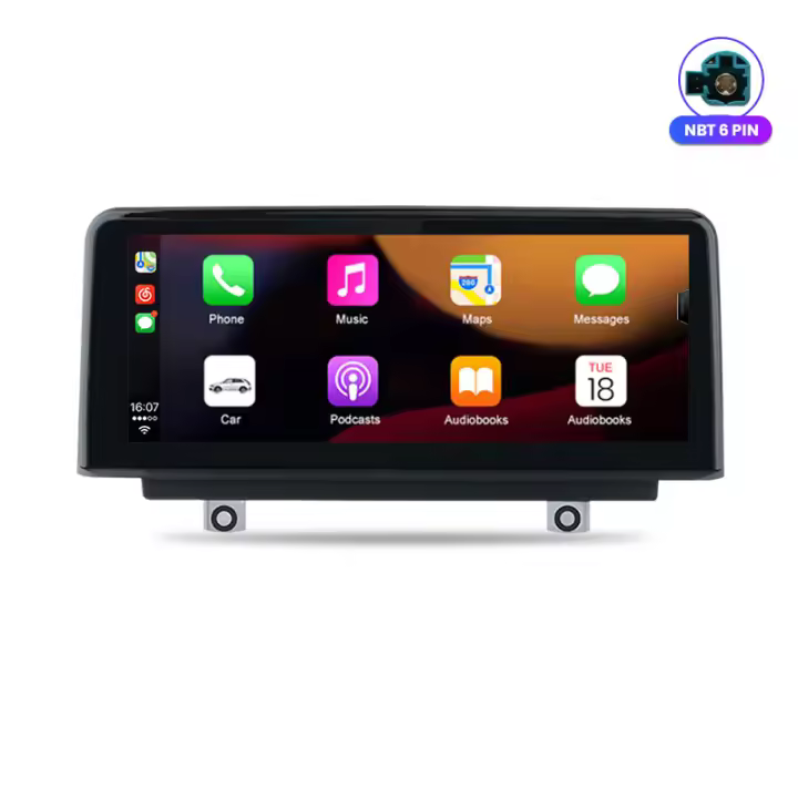 AWESAFE inalámbrico CarPlay Android Auto Radio para BMW serie 1, 2, 3, 4, F20, F21, F22, F30, F31, F32, F33, F34, F36 coche reproductor multimedia GPS 2 din autoradio volante controles RDS Bluetooth ST7708 - 1