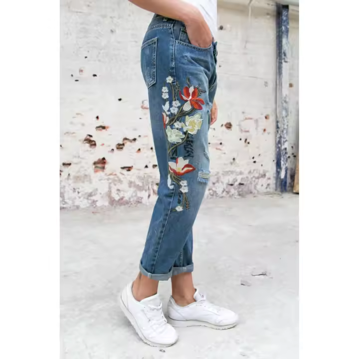 Pantalón Vaquero Chica Sixth June "Parisiennes Flowers" - 1