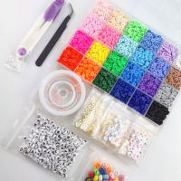 Kit De Joyería DIY Con 6000 Pcs De Bolas De Arcilla Polimérica De 6mm En 24 Colores Con Colgantes Y Cuerdas Elásticas - details 4