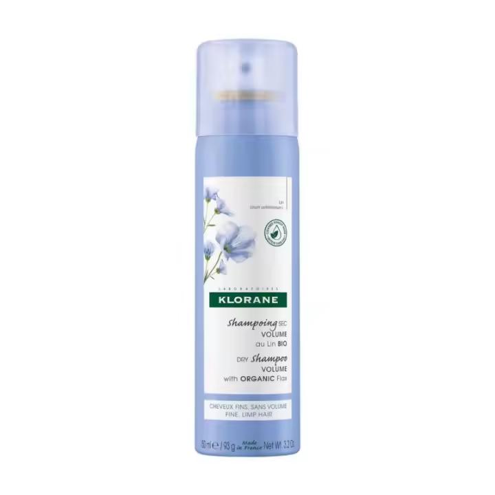 KLORANE Champú Seco Al Lino Bio 150 Ml - Champú Sin Aclarado para Cabello Fino - 1