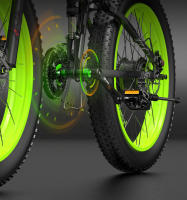 Bicicleta Eléctrica plegable Bezior x1500 de Grasa 26*4.0 48v12.8ah con freno hidráulico - details 12