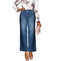 Ropa De Mujer Ropa Interior Ropa Interior De Verano 2024 Jeans Retro Para Mujer Pantalones De Pierna Ancha Casual Denim Azul Blanco - details 4