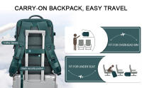 Mochila De Viaje 35L Aprobada Para Equipaje De Mano Personal De Avión Impermeable Weekender Para Hombres Y Mujeres Con Compartimento Para Computadora Y Zapatillas - details 1