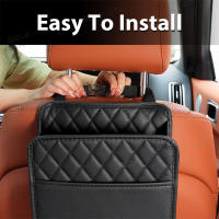 Organizador De Asiento Del Coche SEAMETAL Universal Bolsa De Almacenamiento Plegable Para Teléfono Paraguas Pañuelo Portátil De Cuero PU Negro Resistente Al Agua - details 3