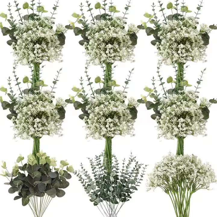 Juego De 30 Piezas De Flores Artificiales Para Novia Arco Iris De Plástico Para Decoración De Boda Jardín Mesa De Comedor Y Fiestas En Casa Estilo Peonia - 1