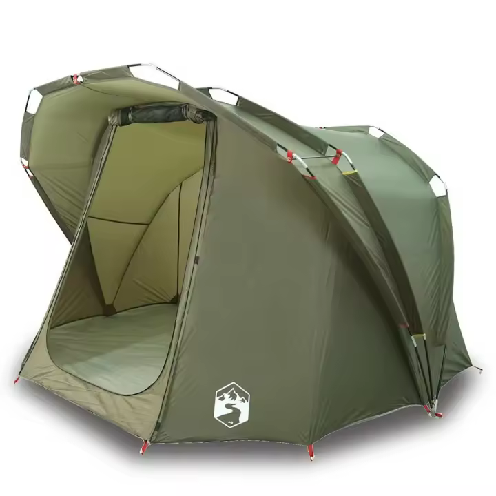 vidaXL Tienda de pesca 4 personas impermeable verde oliva - 1