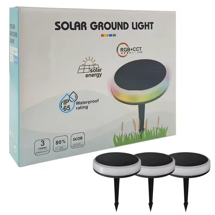 Pica Solar LED - RGB + CCT - IP65 -  En suelo y pared -  Pack x3 - 1