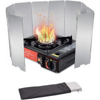 Escudo Antiviento De Platos Para Estufa De Gas Aluminio Para Camping Picnic Cocina Exterior Protección Contra Viento Múltiples Tamaños Disponibles - details 1