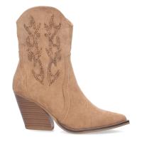 PuntoSalao Botines cowboy tacón campero mujer brillo en caña color camel : Los botines cowboy son un calzado muy versátil que podrás combinar con diferentes prendas y estilos - details 0