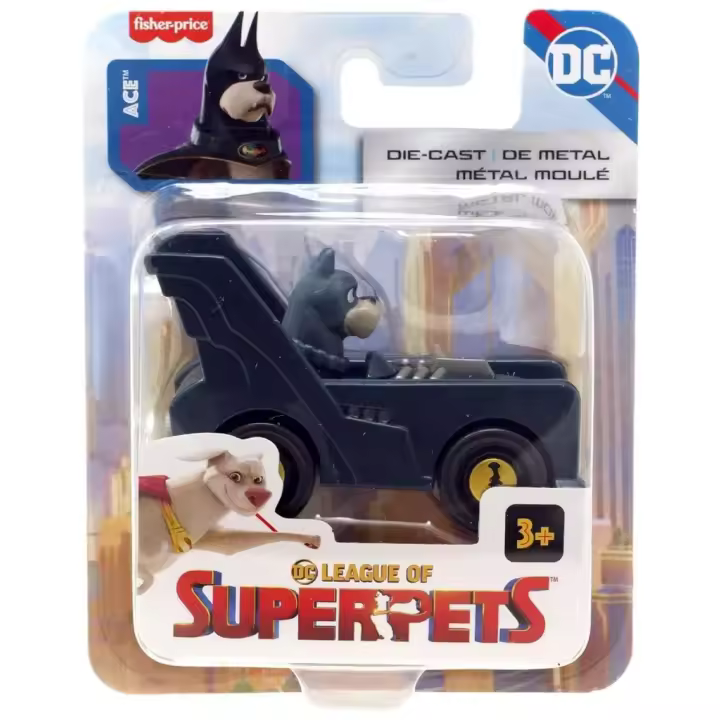 MATTEL :  Fisher-Price  - DC -  Super Pets - Mascota con vehículo - Ace HGL20 / HGL23 - Juguete Divertido -  Regalo Original - Edad recomendada mayores de 3 años - 1