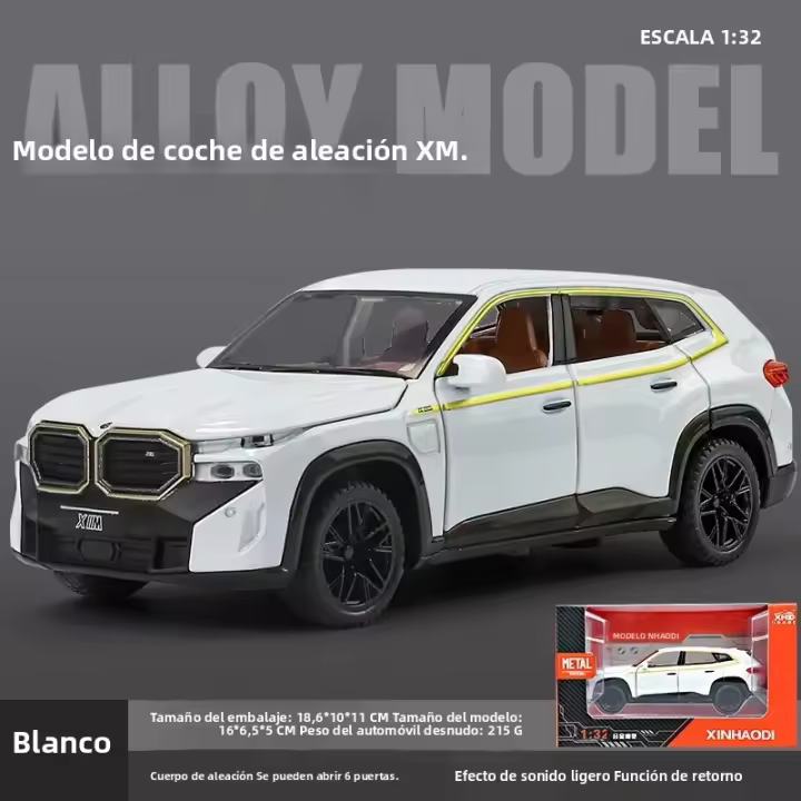 Coche De Juguete De Aleación De Metal XM a Escala 1:32 Con Luces Brillantes Y Sonidos Realistas Para Niños Modelo De Carreras Soñado - 1