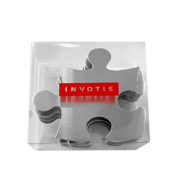 Niucom Invotis posavasos con forma de puzle para bebidas, pack 4 base antideslizante material metálico - 1