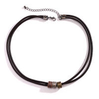 Cuello Alto De Cuero PU Con Cuentas De Metal Vintage Para Hombres Joyería De Moda 2023 Regalo Para Hombre Collar Encantador - details 3